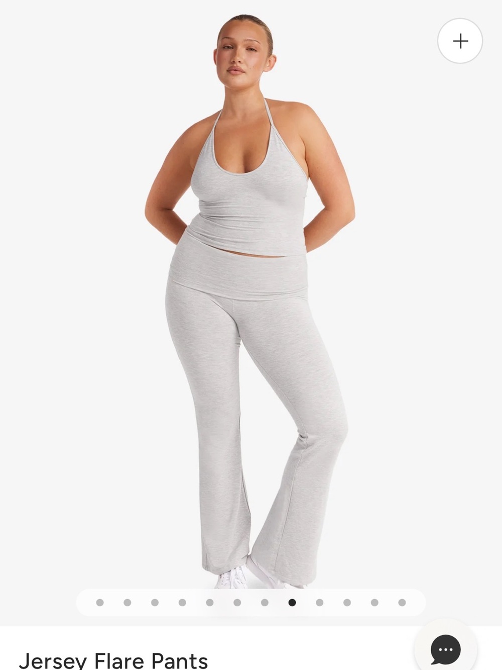 Light Gray Jersey Flare Pants - Picture 7 of 8